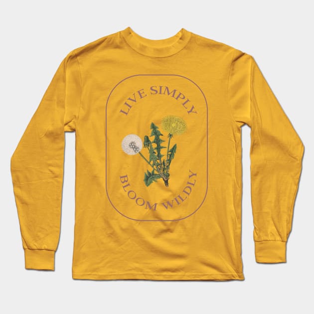 Wildflower Live Simply Bloom Wildly Floral Long Sleeve T-Shirt by Brooks Apparel 